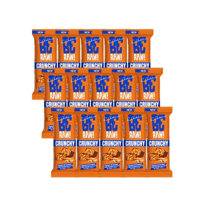 15x Be Raw Crunchy Peanuts & Caramel Bar 40g