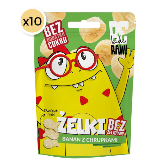 10x Be Raw Kids Jelly Beans - Banana with Crisps 35g