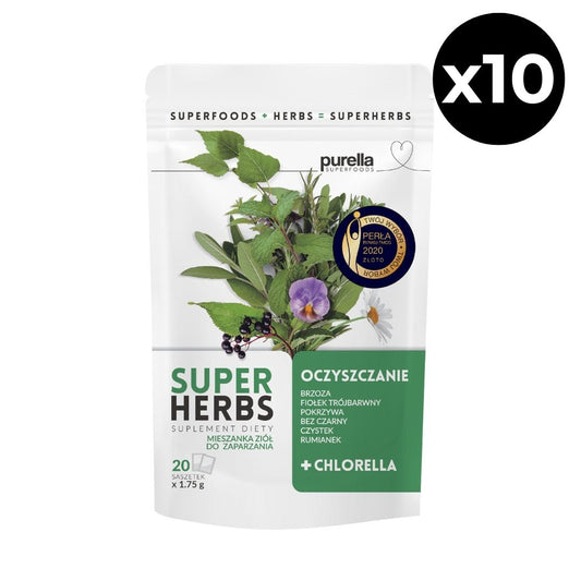 10x Purella Herbal Infusion - Detox Superherbs (20x 1.75g)