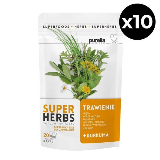 10x Purella Herbal Infusion - Digest Superherbs (20x 1.75g)