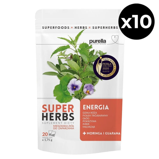 10x Purella Herbal Infusion - Energy Superherbs (20x 1.75g)