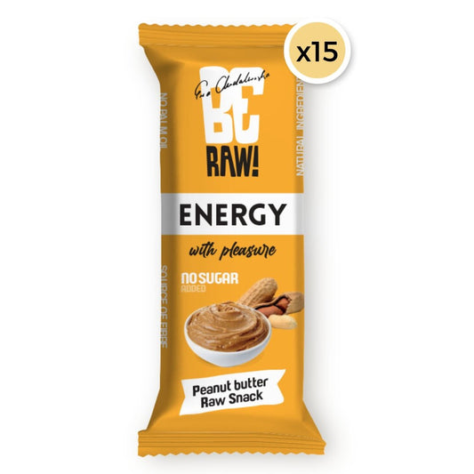15x Be Raw Energy Bar - Peanut butter Raw Snack 40g