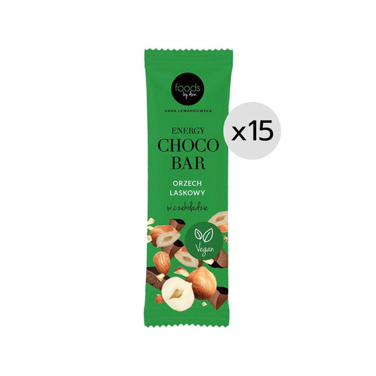 15x Foods by Ann Energy Choco Bar Hazelnut in chocolate 35g