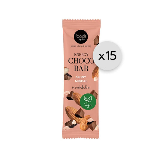 15x Foods by Ann Energy Choco Bar Salty Almond 35g