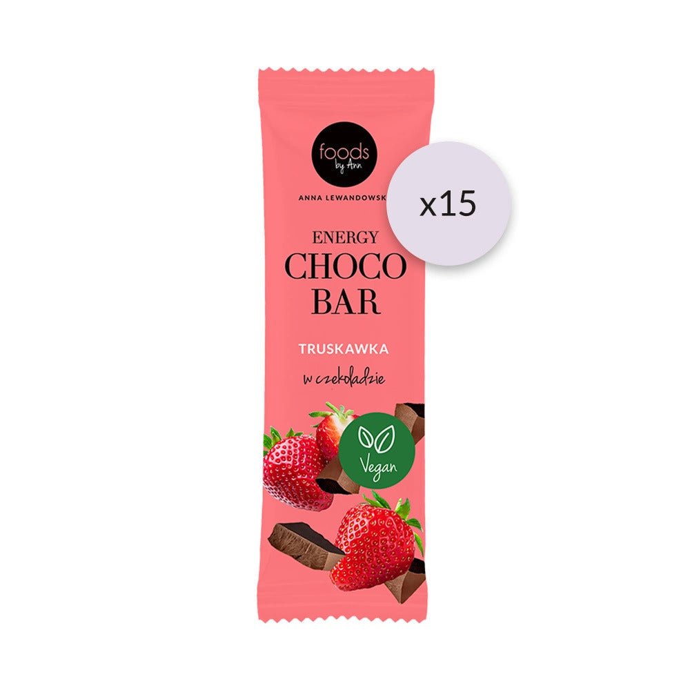 15x Foods by Ann Energy Choco Bar Strawberry in chocolate 35g