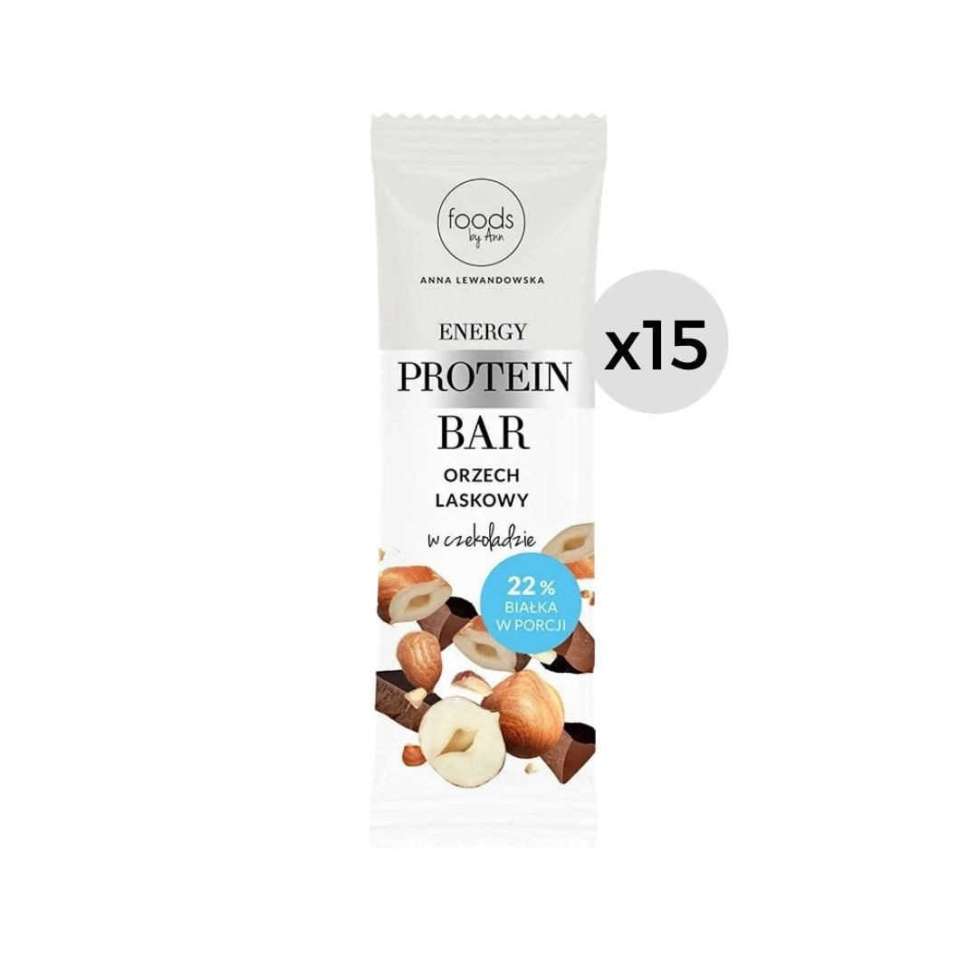 15x Foods by Ann Energy Protein Bar Hazelnut in chocolate 35g