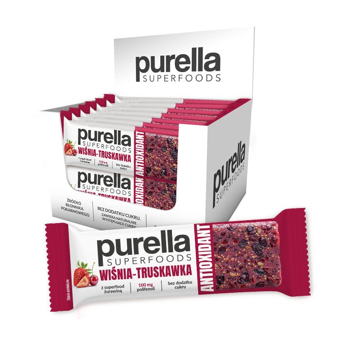 15x Purella SuperFoods Bar - Cherry-Strawberry Antioxidant 40g