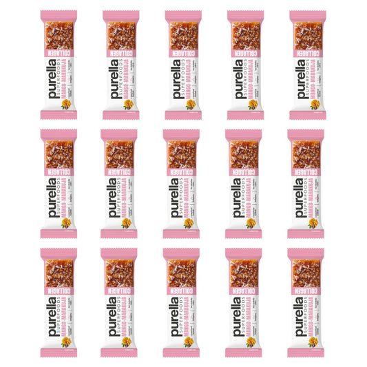 15x Purella SuperFoods Bar - Mango-Passion Fruit Collagen 40g