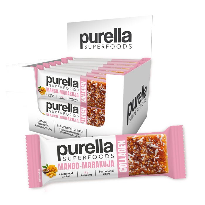 15x Purella SuperFoods Bar - Mango-Passion Fruit Collagen 40g