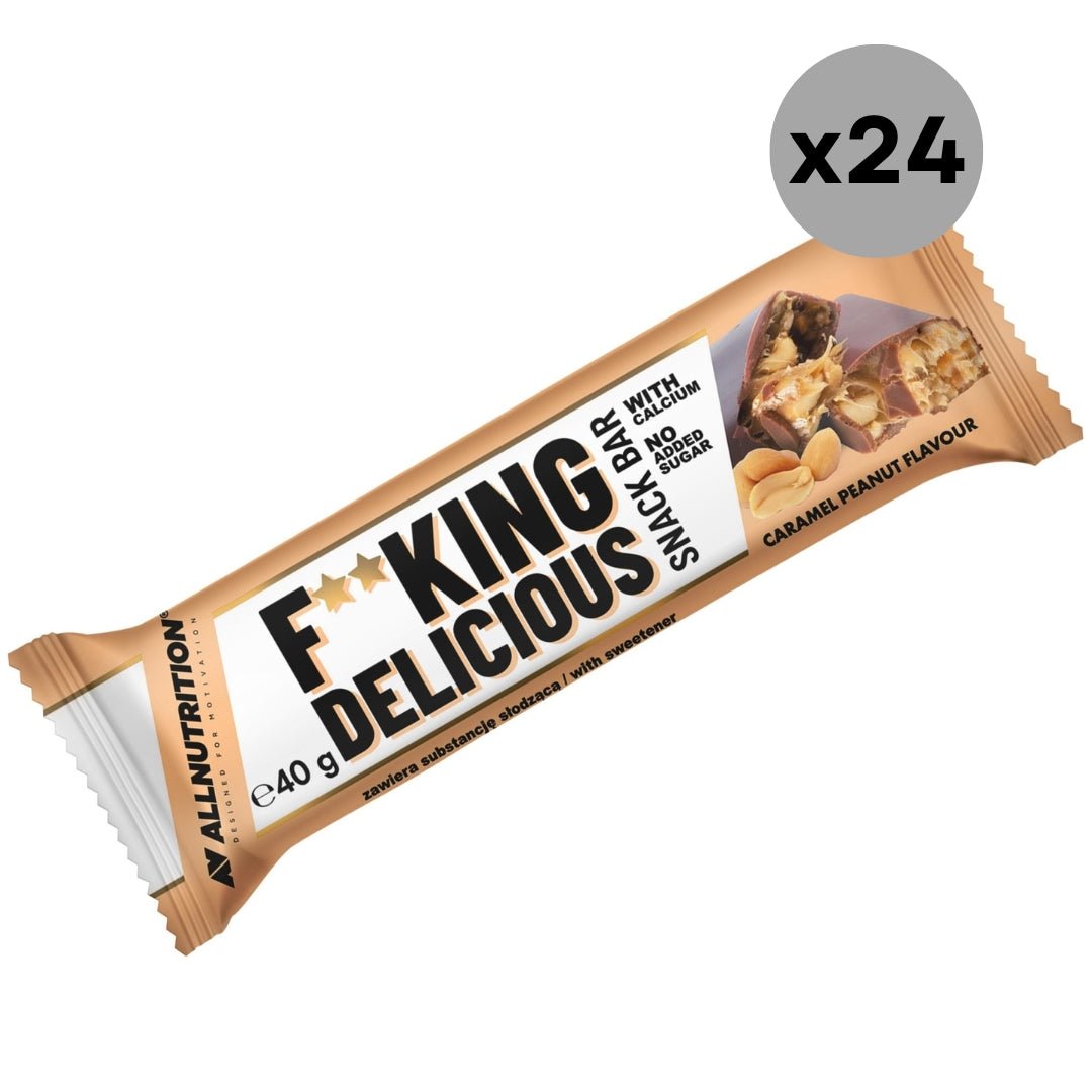 24x ALLNUTRITION FITKING Snack Bar Caramel Peanut 40g