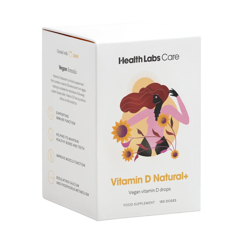 HealthLabs Care Vitamin D Natural+ - Vegan vitamin D3 drops 9,9ml