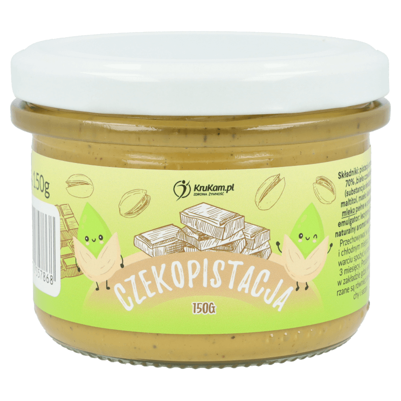 Krukam Czekopistacja - Pistachio paste with white chocolate 150g