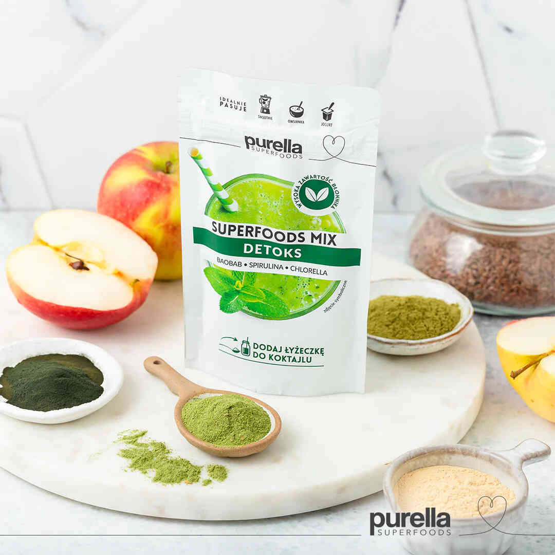 Purella Superfoods mix Detox - Baobab, Spirulina, Chlorella 40g