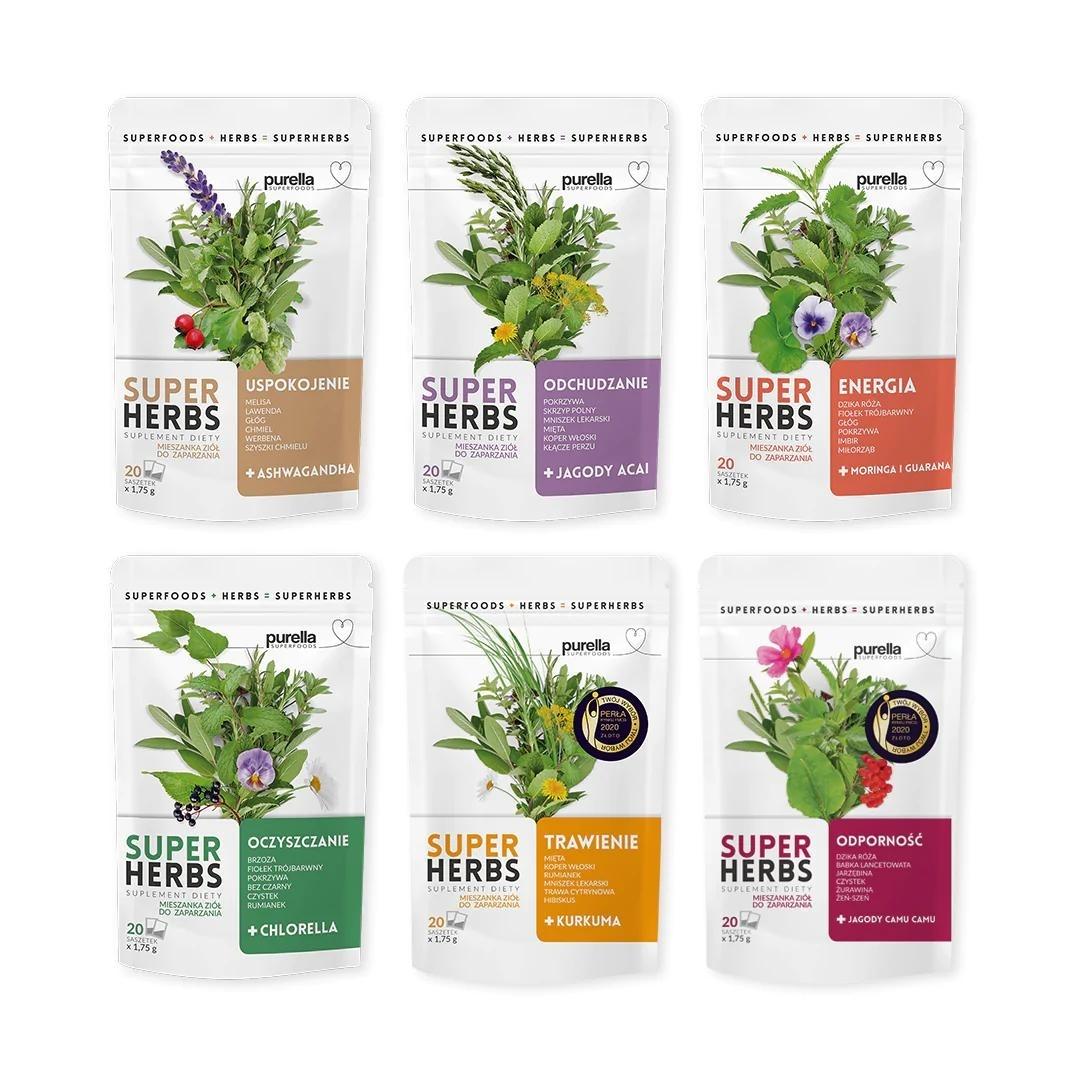 Purella Superherbs MIX set - 6 different flavours