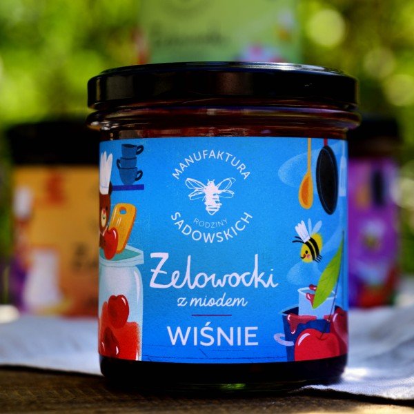 Sadowski Bee Gardens Cherries in gel with Honey "Żelowocki" 320g