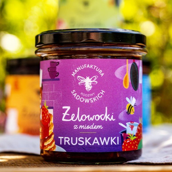 Sadowski Bee Gardens Strawberries in gel with Honey "Żelowocki" 320g