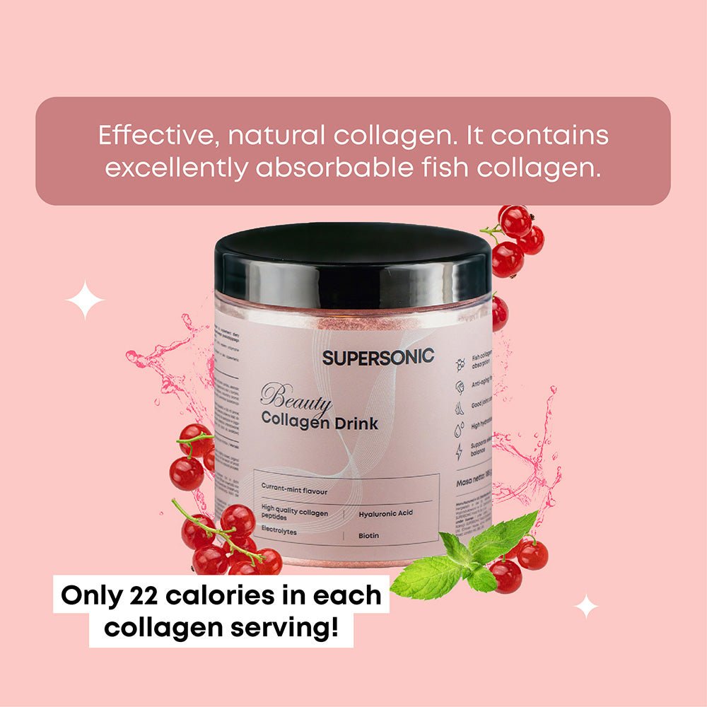 SUPERSONIC Collagen Beauty Drink - Currant-mint flavour 185g