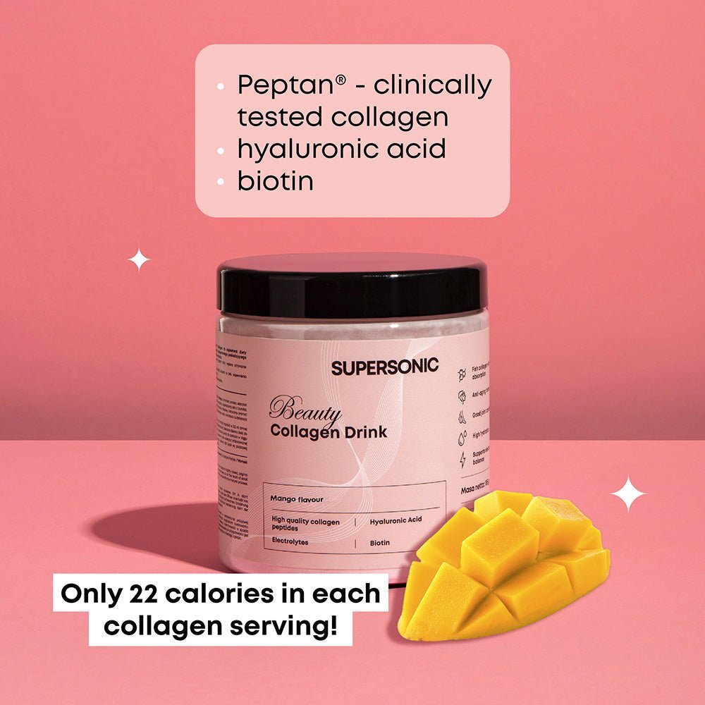 SUPERSONIC Collagen Beauty Drink - Mango flavour 185g