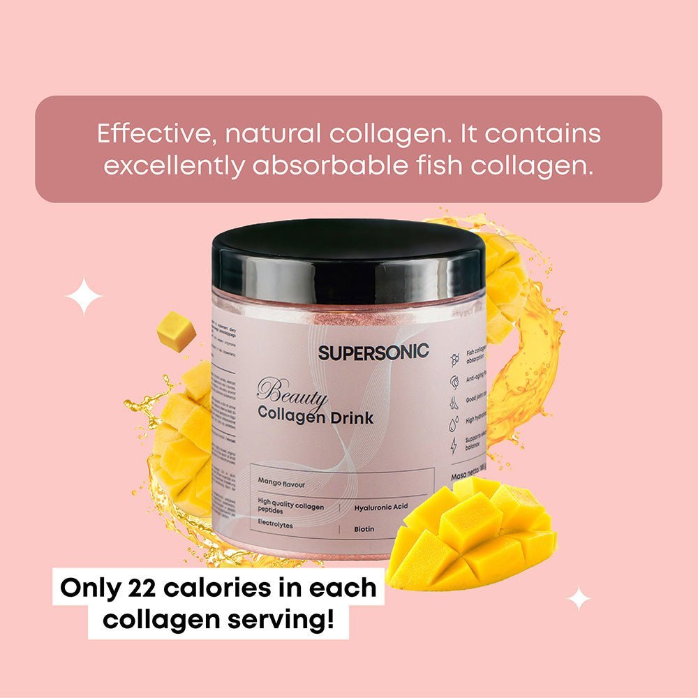 SUPERSONIC Collagen Beauty Drink - Mango flavour 185g