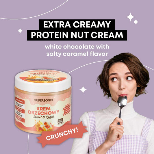 SUPERSONIC Nut Spread Crunchy with flavour of White Chocolate with Salted Caramel 160g