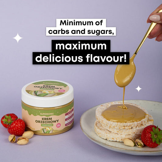 SUPERSONIC Peanut spread with pistachio flavour LOW CARB 250g