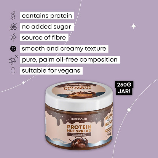 SUPERSONIC Protein Nut Spread with Creamy & Smooth Chocolate Flavour 250g