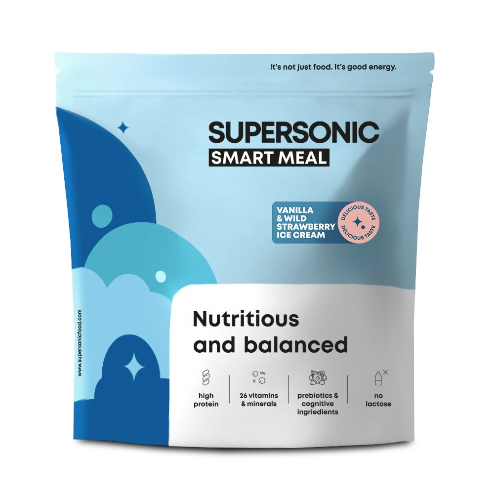 SUPERSONIC Smart Meal - Big Pack - Vanilla & Wild Strawberry Ice Cream 1300g